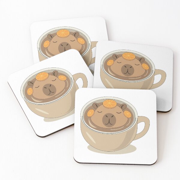 Item preview,  Cute Capybara Relaxing in Coffee Cup designed and sold by TatinkaArtskill.