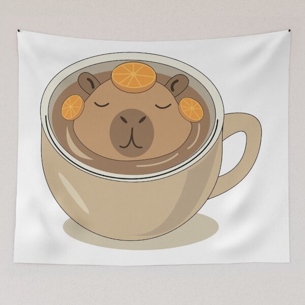Item preview,  Cute Capybara Relaxing in Coffee Cup designed and sold by TatinkaArtskill.