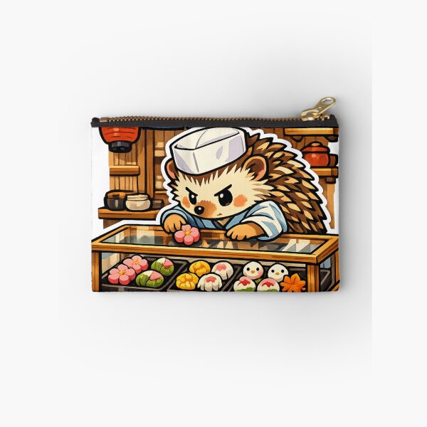 Item preview, Kawaii Hedgehog Wagashi Shop – Japanese Nerikiri Sweets Retro Sticker designed and sold by kawaii animal store (in Japan).