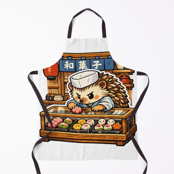 Item preview, Kawaii Hedgehog Wagashi Shop – Japanese Nerikiri Sweets Retro Sticker designed and sold by kawaii animal store (in Japan).