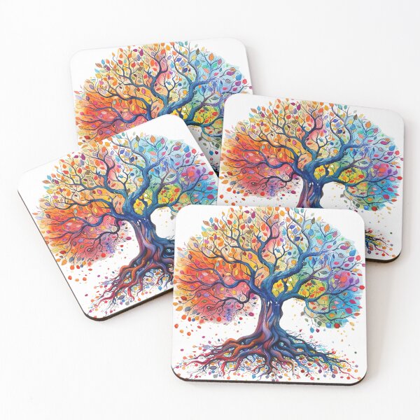 Item preview, Four Seasons Tree of Life – Colorful Watercolor Nature Art designed and sold by Awarrie.