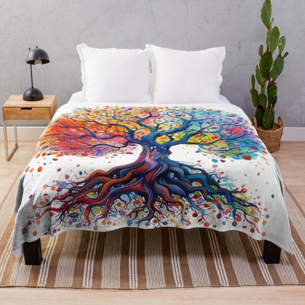 Item preview, Four Seasons Tree of Life – Colorful Watercolor Nature Art designed and sold by Awarrie.