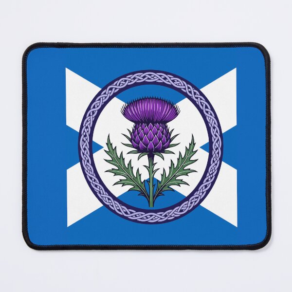 Item preview, Purple Thistle and Saltire Framed by Celtic Knotwork designed and sold by taiche.