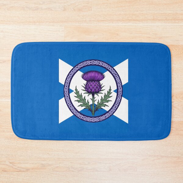 Item preview, Purple Thistle and Saltire Framed by Celtic Knotwork designed and sold by taiche.
