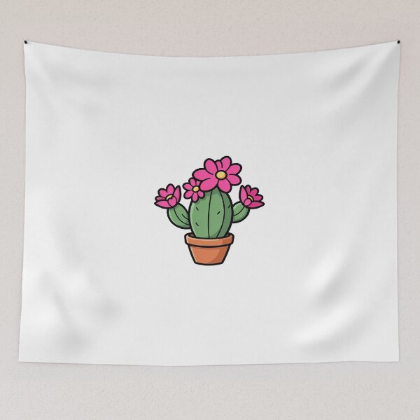 Item preview, Blooming Desert Cactus Botanical Vector Sticker designed and sold by mrshadow113.