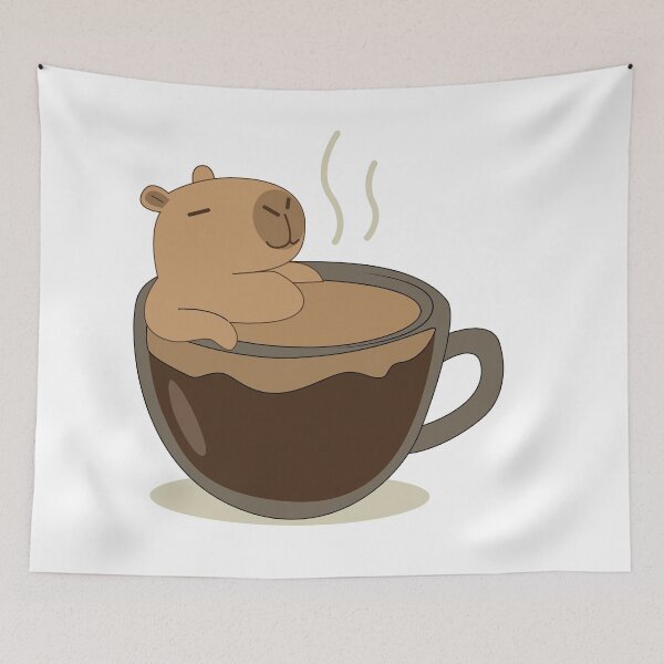 Item preview, Cute Capybara Cozy in Coffee Mug designed and sold by TatinkaArtskill.