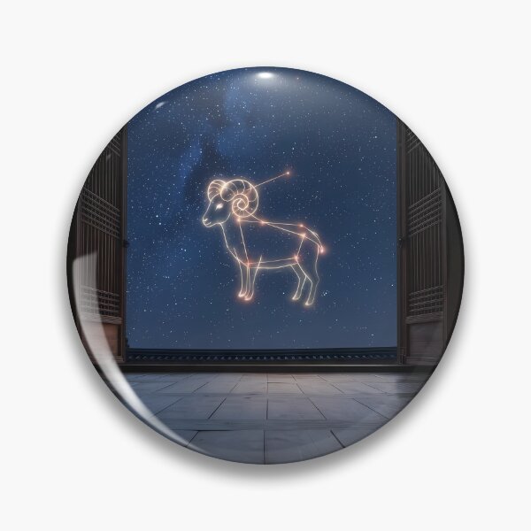 Item preview, Aries Constellation over a Traditional Hanok: Celestial Pioneer Night | Fine Art Print designed and sold by SOOstudio73.