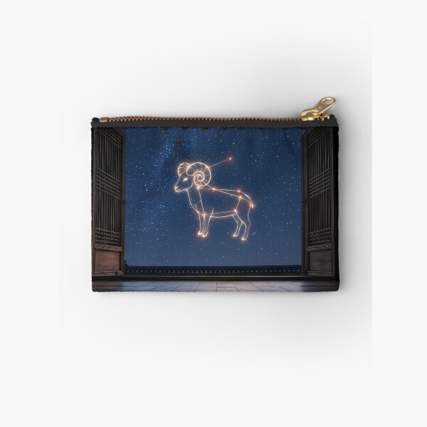 Item preview, Aries Constellation over a Traditional Hanok: Celestial Pioneer Night | Fine Art Print designed and sold by SOOstudio73.