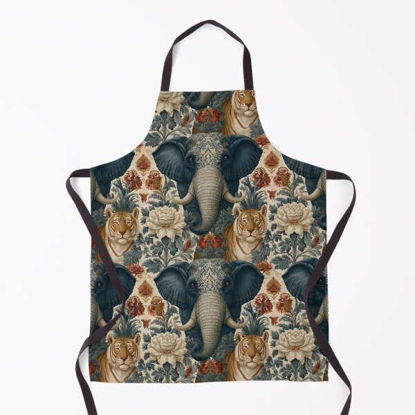 Item preview, Vintage Elephant Tiger Damask Floral Pattern By Moose Disco designed and sold by MooseDisco.
