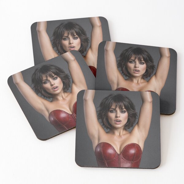 Item preview,  Cute shocked vampire girl with her hands in the air designed and sold by Vintage Designs +.