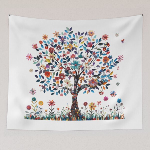 Item preview, Whimsical Flower Tree – Colorful Floral Tree of Life designed and sold by Awarrie.