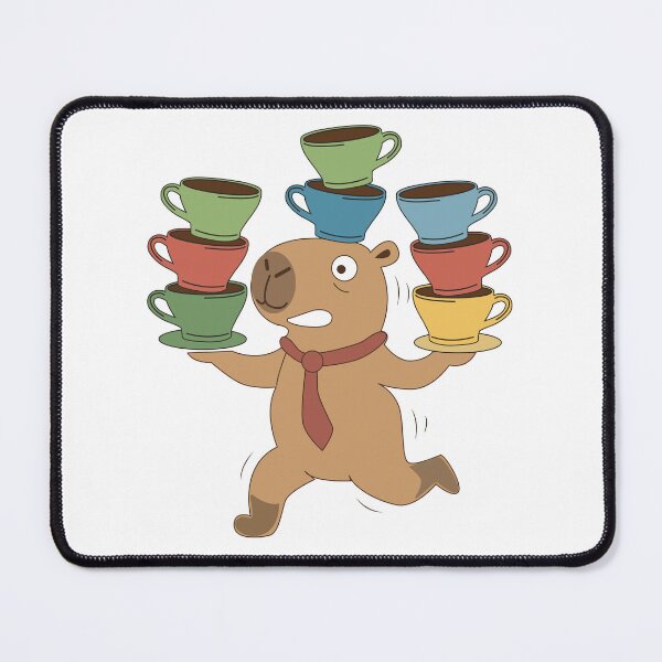 Item preview, Capybara Juggling Multiple Coffee Cups designed and sold by TatinkaArtskill.