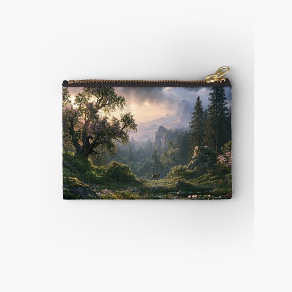 Item preview, Epic fantasy landscape with deer | Fantasy print | Landscape designed and sold by Schmidsi.
