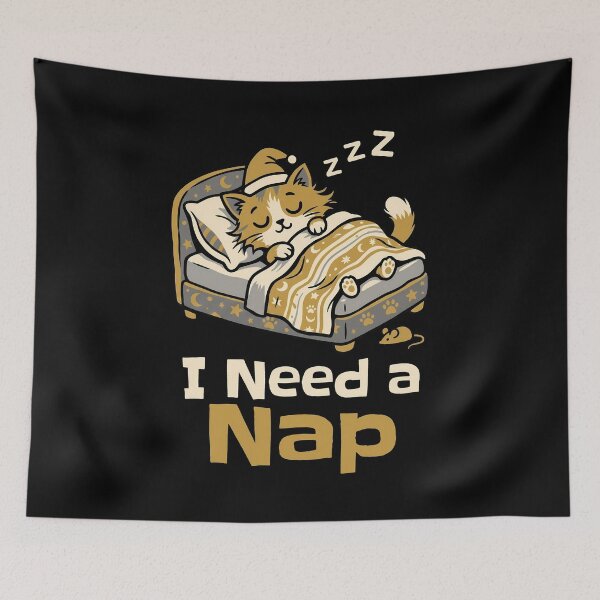 Item preview, I Need a Nap Sleeping Cat In Bed designed and sold by Sekla-Studio.