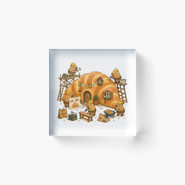Item preview, Capybara Construction Crew – Croissant House Builders designed and sold by LazyPaw Design.