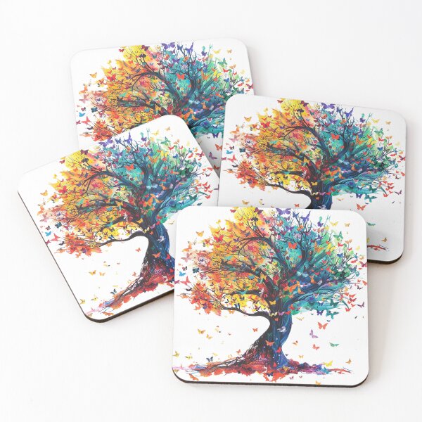 Item preview, Butterfly Tree of Life – Colorful Four Seasons Spiritual Nature Art designed and sold by Awarrie.
