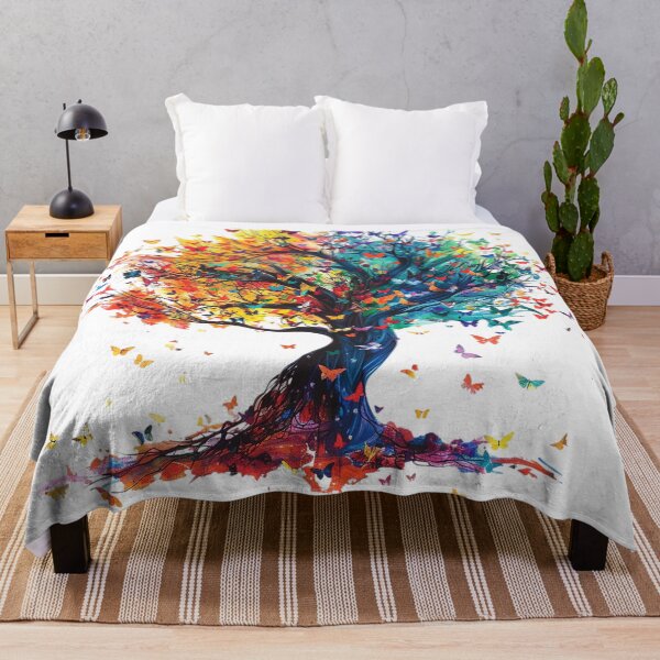 Item preview, Butterfly Tree of Life – Colorful Four Seasons Spiritual Nature Art designed and sold by Awarrie.