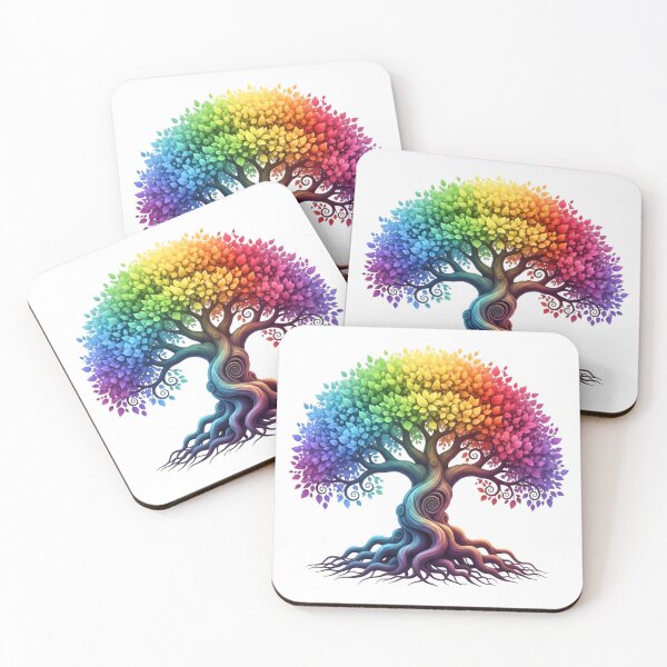 Item preview,  Rainbow Tree of Life – Vibrant Colorful Fantasy Nature designed and sold by Awarrie.