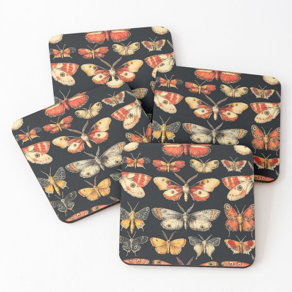 Item preview, Vintage Gothic Moth Orange Butterfly Pattern by Moose Disco designed and sold by MooseDisco.