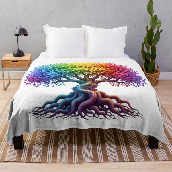 Item preview, Rainbow Tree of Life – Vibrant Colorful Fantasy Nature designed and sold by Awarrie.