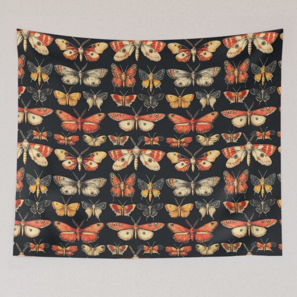 Item preview, Vintage Gothic Moth Orange Butterfly Pattern by Moose Disco designed and sold by MooseDisco.
