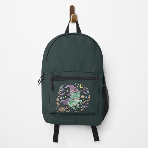 Item preview, Frog Witch Riding Broomstick Cute Kawaii Aesthetic Cottagecore Halloween designed and sold by LeshanArt.