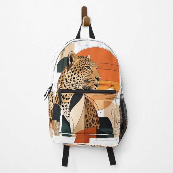 Item preview, Geometric Leopard in Sunset Landscape designed and sold by Snurly.