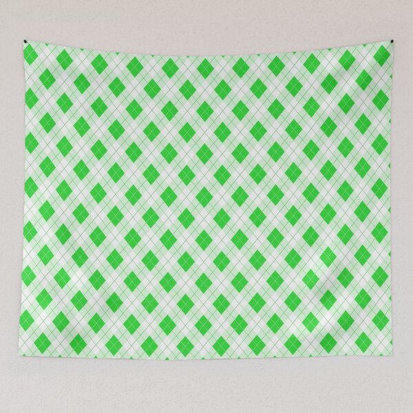 Item preview, Monster Green and White Halloween Argyle Check Plaid designed and sold by Creepyhollow.