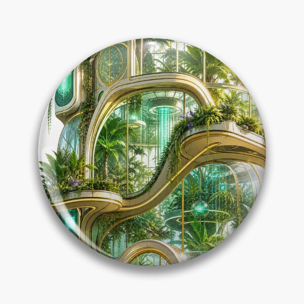 Item preview, Solarpunk Oasis - Futuristic Bio-Luminescent Greenhouse designed and sold by morikuma.