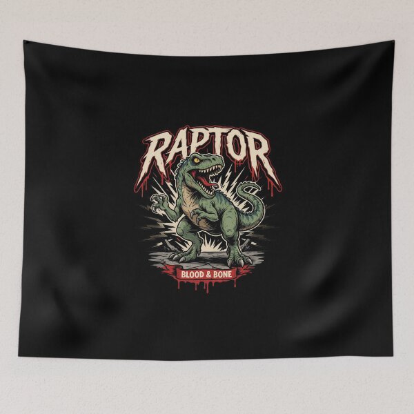 Item preview, Raptor Blood And Bone Dinosaur Deathcore Graphic designed and sold by Enea Kelo.