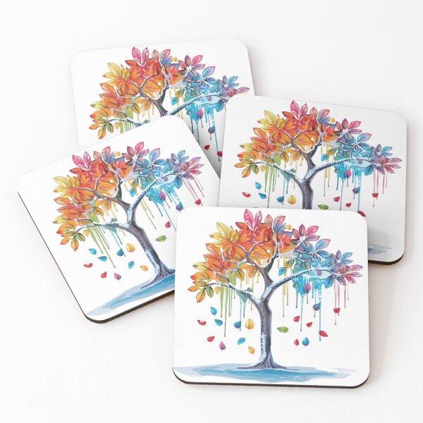 Item preview, Colorful Seasons Tree – Vibrant Autumn and Winter Fantasy Nature designed and sold by Awarrie.