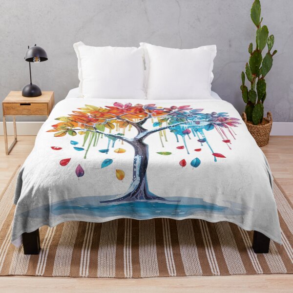 Item preview, Colorful Seasons Tree – Vibrant Autumn and Winter Fantasy Nature designed and sold by Awarrie.
