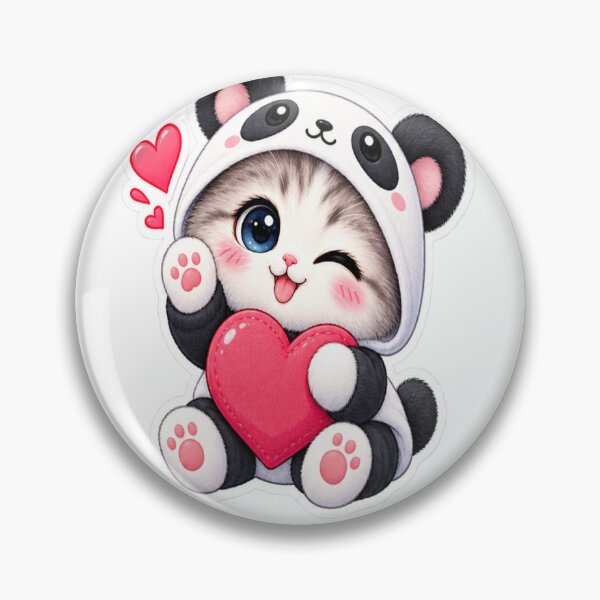 Item preview, Cute Cat in Panda Costume Kawaii Sticker designed and sold by Genzfirevibes.