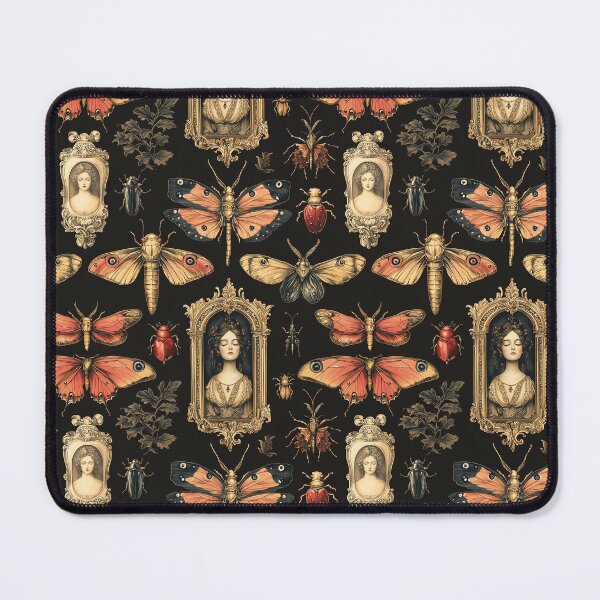 Item preview, Vintage Gothic Portrait Frame Moth Pattern by Moose Disco designed and sold by MooseDisco.