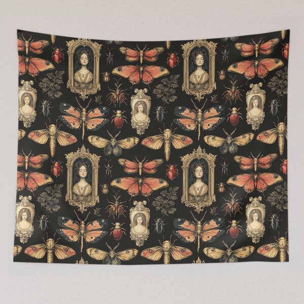 Item preview, Vintage Gothic Portrait Frame Moth Pattern by Moose Disco designed and sold by MooseDisco.
