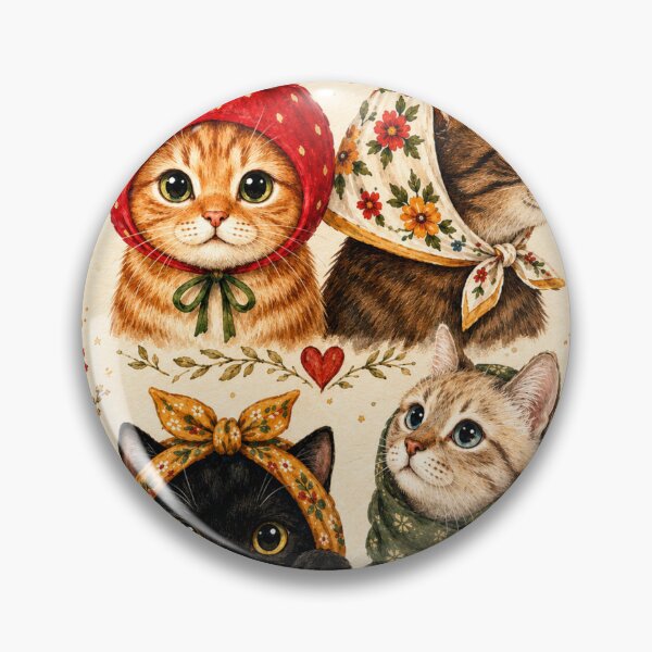 Item preview, Cottagecore Floral Cat Art – Vintage Botanical Watercolor Cats Wall Decor | Cottagecore Cat Art designed and sold by AbstractAuraArt.