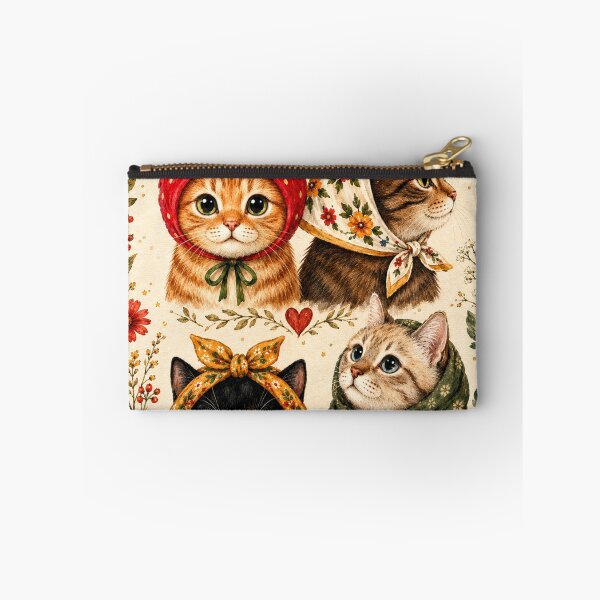 Item preview, Cottagecore Floral Cat Art – Vintage Botanical Watercolor Cats Wall Decor | Cottagecore Cat Art designed and sold by AbstractAuraArt.