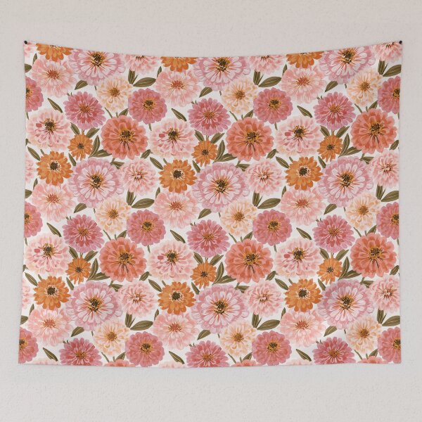 Item preview, Flourishing Zinnia Texture  - Flower Bouquet Pattern - Baby Shower Gifts designed and sold by RoyalStarsPatts.