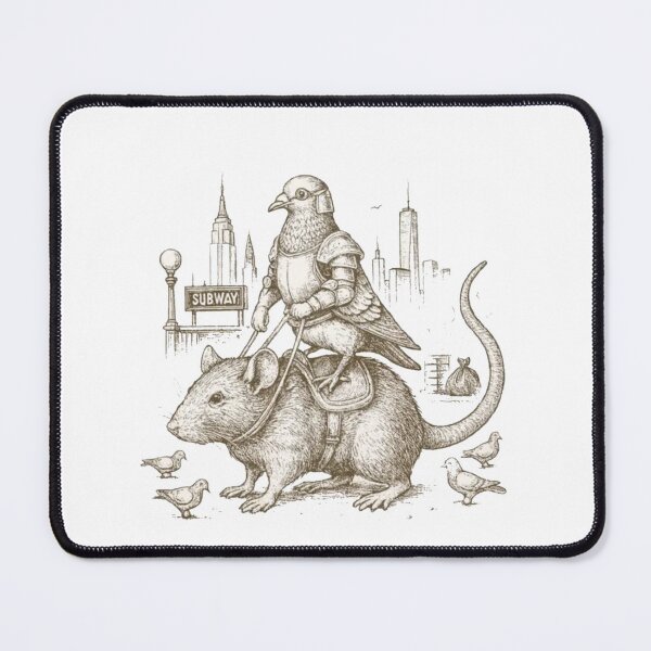 Item preview, Pigeon Knight Riding Rat – Vintage NYC Subway Animal designed and sold by Gbriel3.