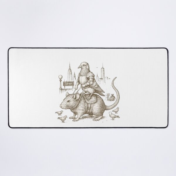 Item preview, Pigeon Knight Riding Rat – Vintage NYC Subway Animal designed and sold by Gbriel3.
