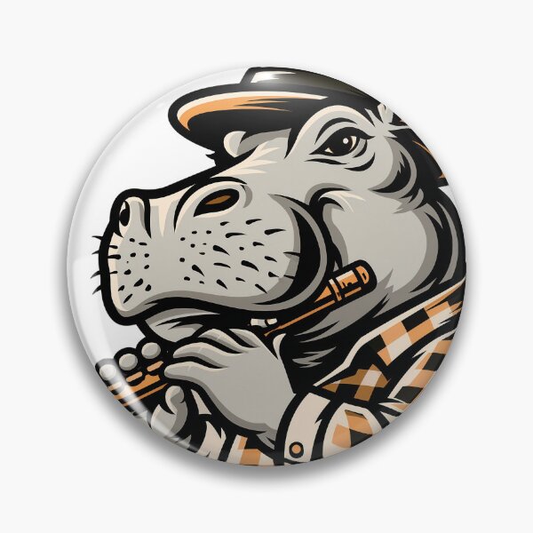 Item preview, Sticker - Decal - Hippo Flute Serenade designed and sold by ForeverPrintsOK.