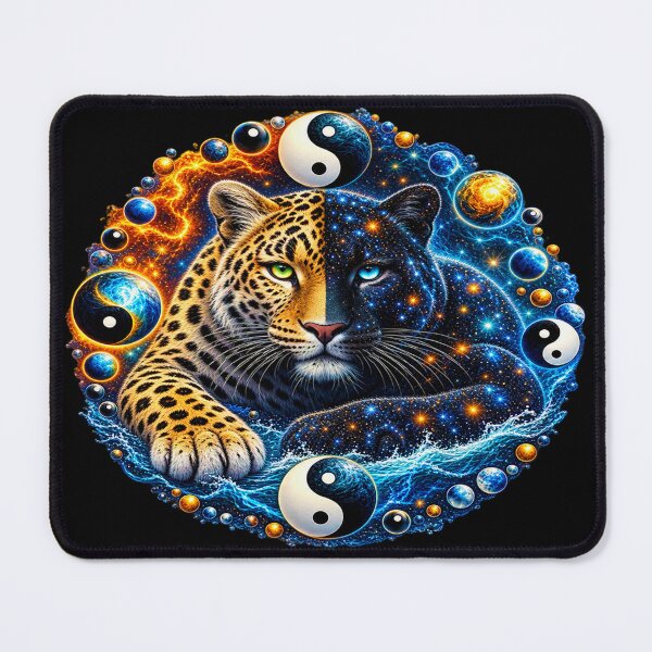 Item preview, Cosmic Yin Yang Leopards – Celestial Balance designed and sold by TroviTutto.