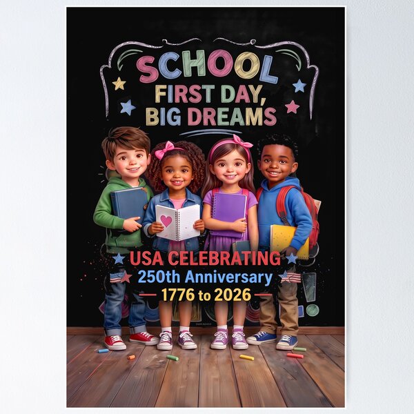 Item preview, SCHOOL - First Day - Big Dreams - USA 250th Anniversary Celebration 1776 to 2026 - Special Edition designed and sold by DBM Photo Art 1.