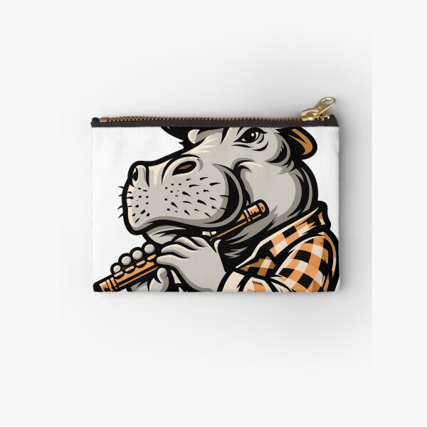 Item preview, Sticker - Decal - Hippo Flute Serenade designed and sold by ForeverPrintsOK.