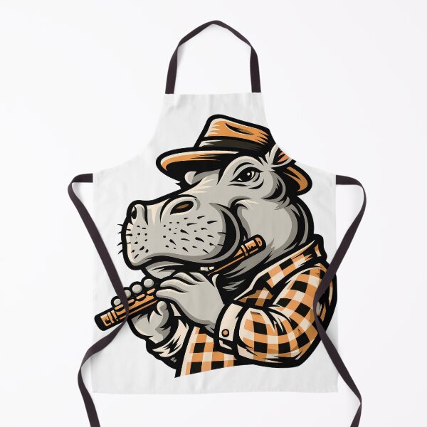 Item preview, Sticker - Decal - Hippo Flute Serenade designed and sold by ForeverPrintsOK.