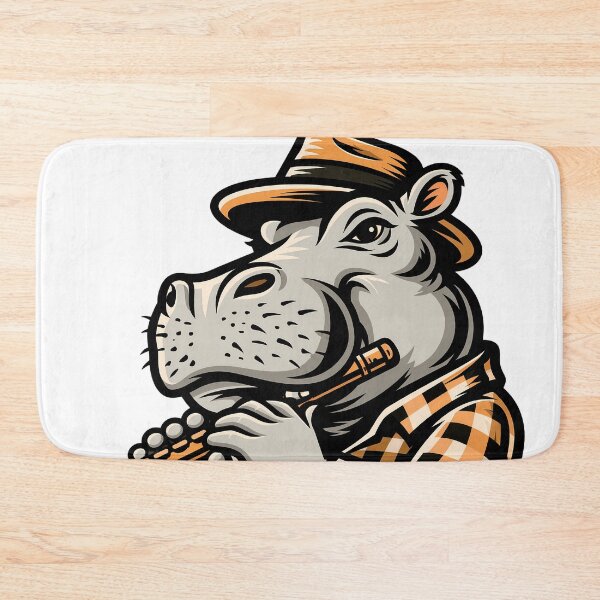 Item preview, Sticker - Decal - Hippo Flute Serenade designed and sold by ForeverPrintsOK.