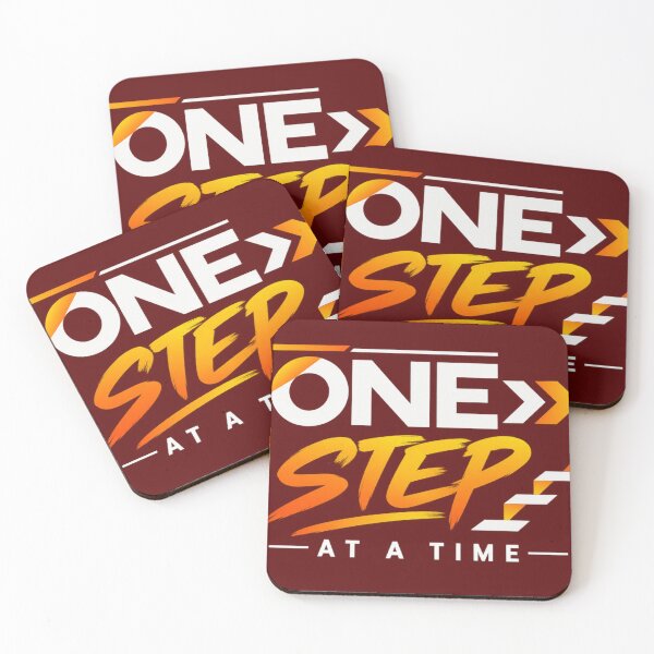 Item preview, One Step at a Time – Positive Motivational Typography Design designed and sold by VasiArtLab.