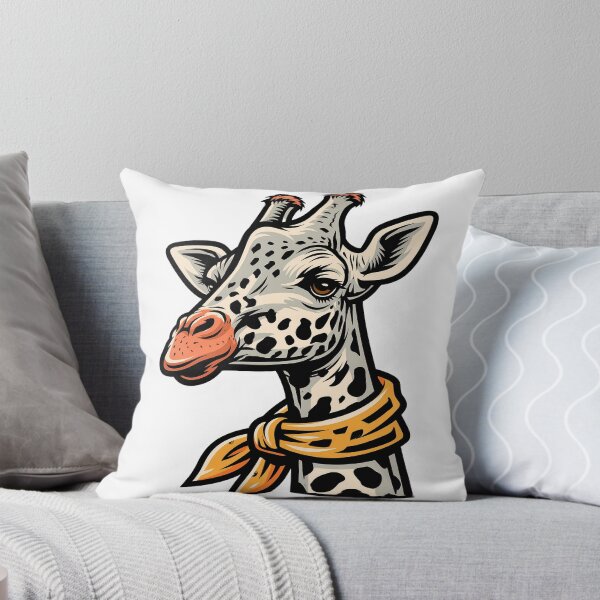 Artikelvorschau, Aufkleber – Abziehbild – Stilisierte Giraffe mit Schal entworfen und verkauft von ForeverPrintsOK.