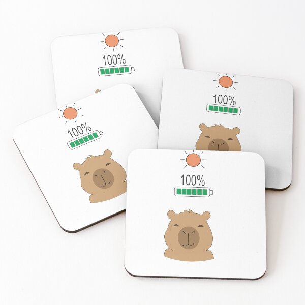 Item preview, Capybara Battery Low vs Fully Charged Coffee designed and sold by TatinkaArtskill.