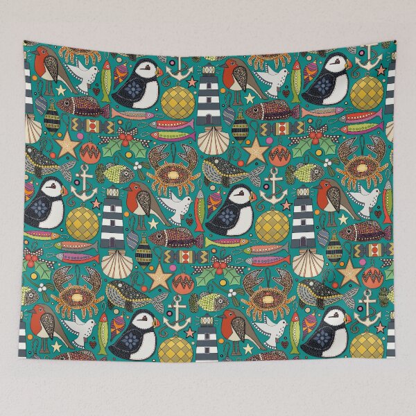 Item preview, coastal christmas decorations teal designed and sold by scrummy.